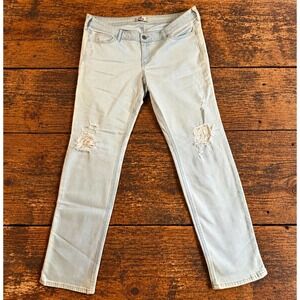 Hollister Y2K Low Rise Jeans Custom Bleach Wash Lace Stretch 5-Pocket 3x32 READ